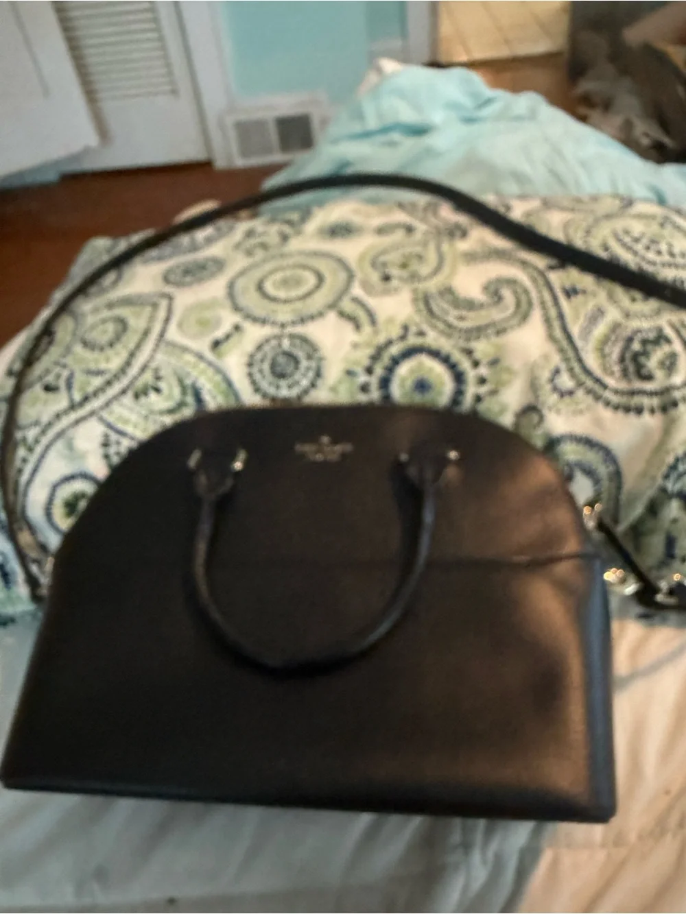 kate spade Black Pebbled Dome Satchel